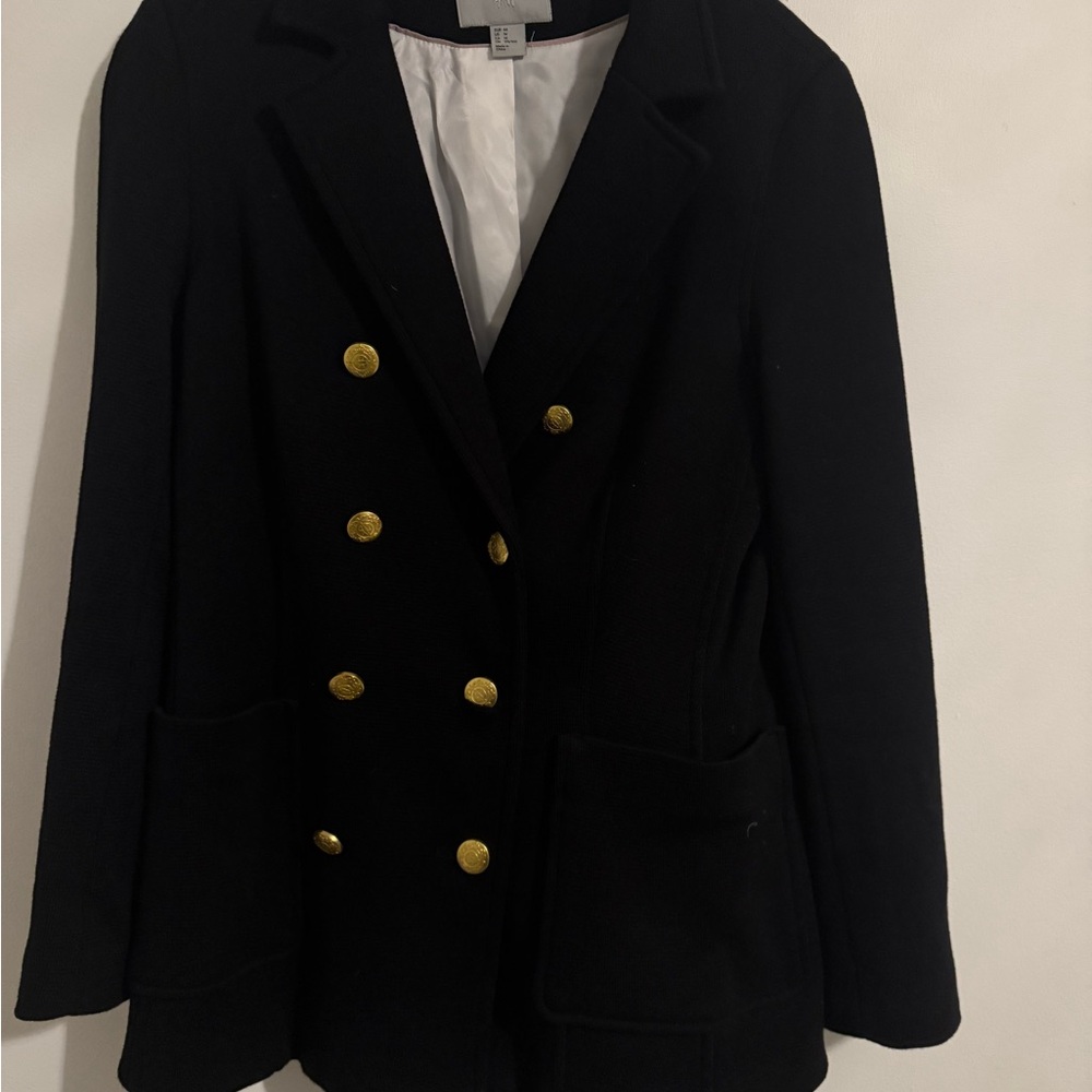 H&M Black Double-Breasted Blazer with Gold Buttons